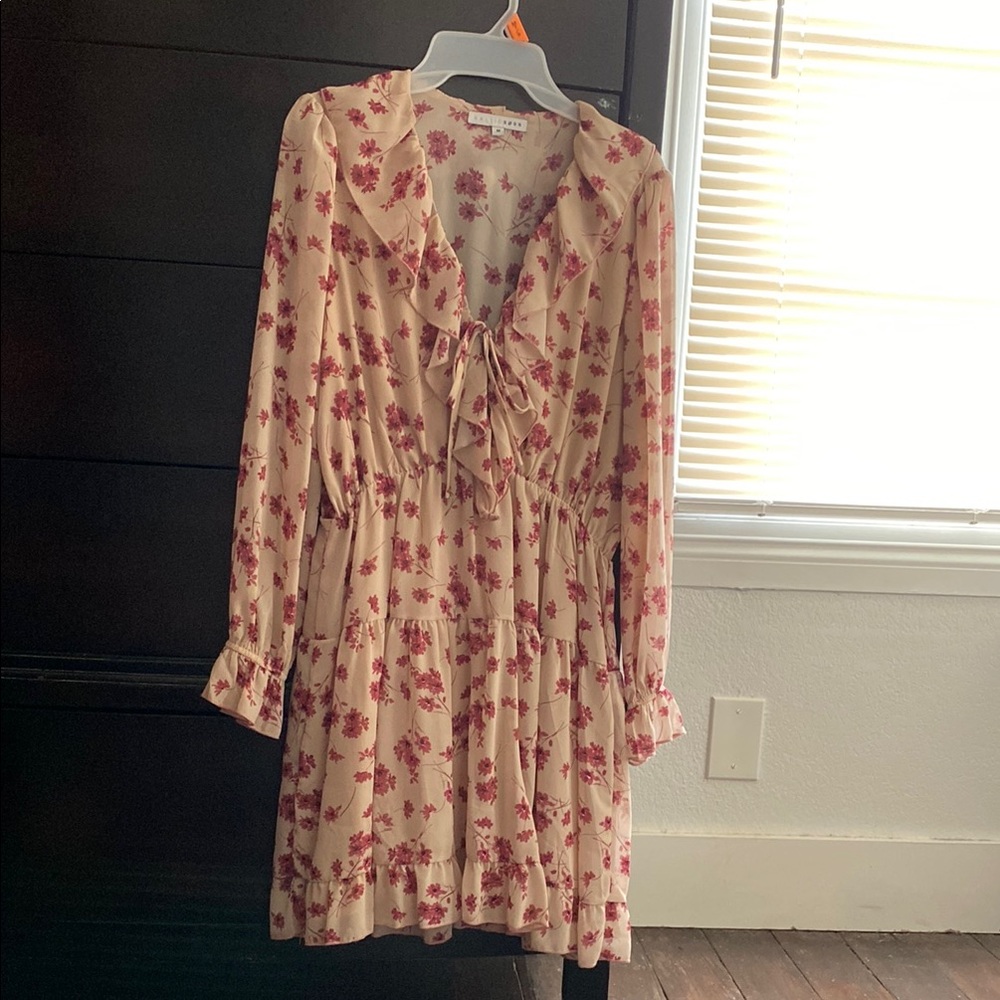 Baltic Born Floral Cream Dress with Pink Accents
